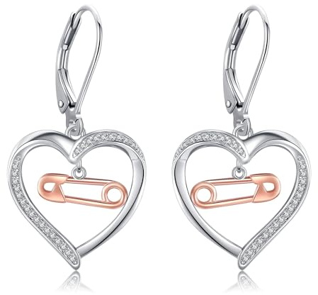 VENACOLY Sicherheitsnadel Ohrringe 925 Sterling Silber Sicherheitsnadel Schmuck Geschenke für Frauen