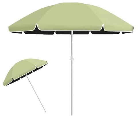 BBERHFNFZK Ombrellone da Spiaggia Portatile 240cm Ombrelloni da Esterno 180cm Ombrellone da Patio Piccolo, Ombrellone da Giardino Verde con Borsa per Il Trasporto, Altezza Regolabile(7ft/2.2m)