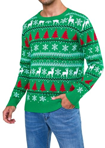 Gyabnw Weihnachtspullover Herren Lustig Weihnachtspulli Hässlich Ugly Christmas Sweater Weihnachten Strickpullover Xmas Pullover