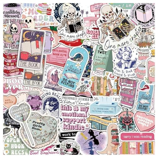 JOOTUEPO 150 Romantic Book Stickers, Holographic Reading, Bookmarks, Glitter, Vinyl Stickers for Laptops, e-Book, Water Bottles, Diaries, Scrapbooks, Waterproof