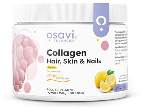 Osavi Collagen Hair, Skin & Nails – 150 g Powder | 30 Doses | Pineapple Flavor | VERISOL® Collagen Peptides for Hair Thickness, Skin Elasticity & Nail Strength | Reduces Wrinkles & Cellulite