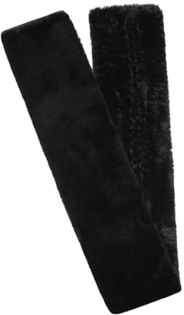 Fenteer Cubierta para Cincha de Caballo Protector Absorbente Funda de Cincha de Piel de Oveja Fácil de Usar Material Fleece Transpirable Accesorios para Montura Indicado para Clásica Sal, Negro