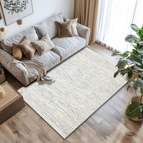 MY-RUG Teppich [120 x 170cm] Teppich Wohnzimmer | handgewebt aus Schurwolle