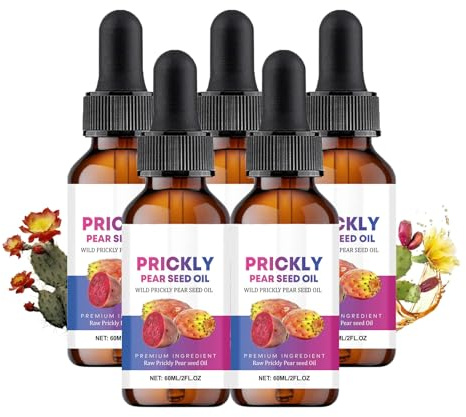 Organic Prickly Pear Seed Oil, Natural Cold-Pressed Prickly Pear Oil for Face, Body & Hair Rich in Vitamins & Antioxidants for Reduces Fine Lines, Deep Moisture & Skin Rejuvenation (5)