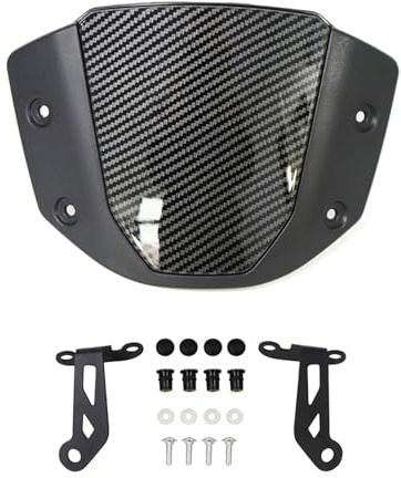 RXLMOTO Compatible With Honda CB650R CB 650R CB650 R 2024 2025 Motorcycle Windshield With Bracket Windscreen Front Wind Deflector Protector Cover(Carbon fiber pattern)