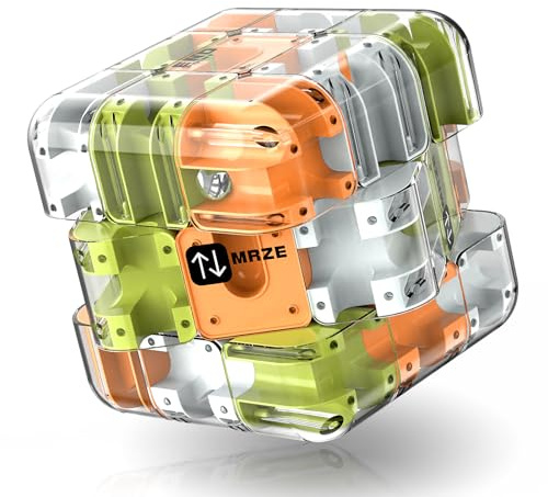Coolden 3D Labyrinth Kugel Puzzle Mit Rollenden Kugeln Großes Labyrinth 3D Puzzle Würfe Zauberwürfel Spielzeug Interaktives Gehirntrainings Fidget Toys Stressabbau Geschenk für Kinder Erwachsene Gelb