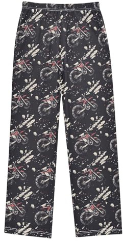 ARGTILDN Motorbike Truck Motorcycle Cartoon Pajama Pants Soft Long Pajama Bottoms Lounge Pj Pants Sleepwear with Pockets Ages 6-14 Years