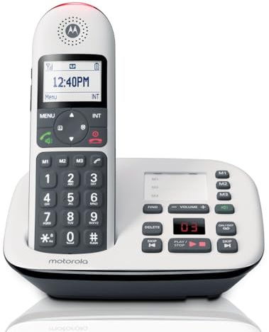 Motorola Voice CD5011 Schnurloses Senioren-Telefon mit Anrufbeantworter mit großen Tasten, Zielwahltasten für wichtige Nummern, Verstärker-Funktion für extra lautes Hören