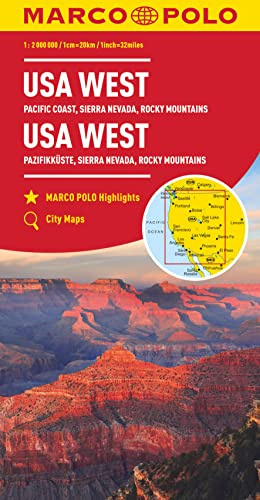 USA WEST MARCO POLO MAP: Côte Pacifique, Sierra Nevada, Rocky mountains (Marco Polo Maps)