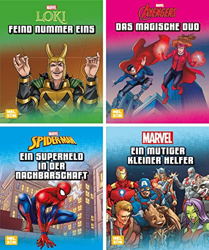 Nelson Mini-Bücher: Marvel 1-4: 24 Mini-Bücher im Display | Für Kinder ab 4 Jahren (Nelson Mini-Bücher: Ein großer Spaß im kleinen Format)