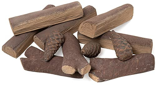 11-teiliges Keramikholz-Set für Ihren Bio-Ethanol Kamin oder Gelkamin Keramik Holz