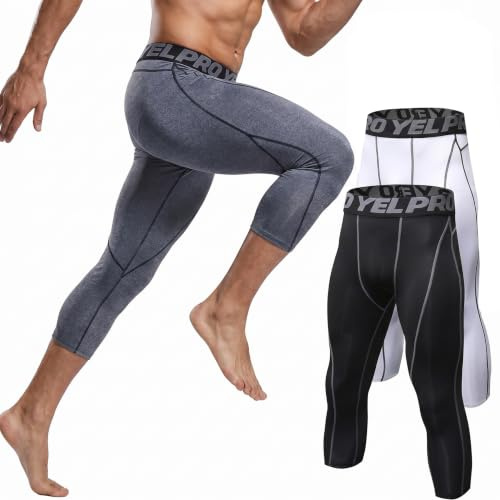 SANANG Pantalon De Compression AthléTique pour Hommes, Collant De Course Cool Dry Base Layer Running Leggings