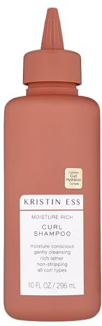 Kristin Ess Hair Moisture Rich Curl Shampoo for All Curls 2A-4C, Lightly Clarifying + Anti Frizz - Sulfate, Paraben + Silicone Free, 10 fl. oz.