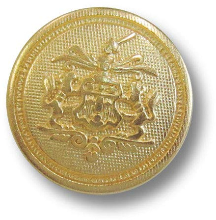 Knopfparadies - 5er Set edle goldene Wappenknöpfe aus Metall mit Öse, Ø: ca. 20mm