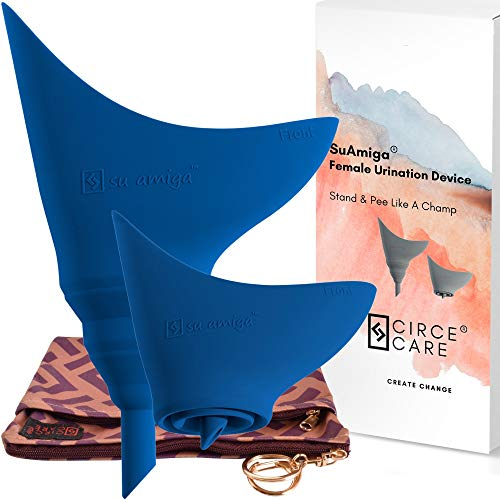 CIRCE CARE SuAmiga Faltbarer Urinella für Frauen, Stehen pinkelhilfe Trichter, Frauenurinal Unterwegs, Reise Wandern Gadgets Zubehör, Geschenke für Festival Camping, Outdoor mit wasserdichter Tasche