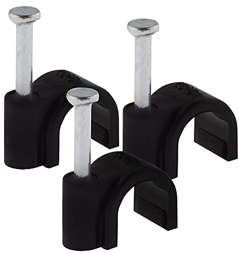 SeKi 7 mm Nagelschelle 100 Stück Schwarz Kabelschelle Kabelbefestigung universal Schelle inkl. Nagel