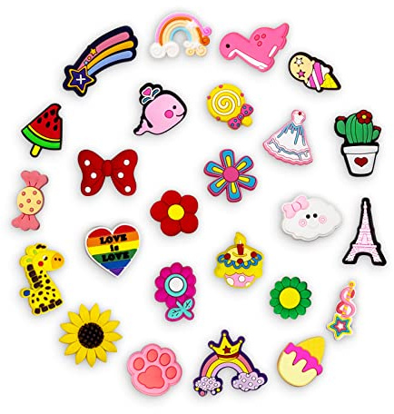 INMAKER Schuhanstecker, 25 Stück Schuh Anstecker | Schuhschmuck Charms Stecker Set für Mädchen Frauen Kinder und Männer