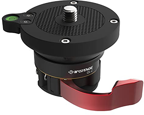IFOOTAGE Base de nivellement pour trépied en alliage d'aluminium compatible avec les appareils photo Canon, Nikon et DSLR avec filetage de 0,95 cm, trépieds et monopodes avec filetage de 0,95 cm,