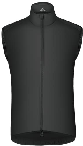 CEROTIPOLAR Club Fit Men's Thermal Fleece Cycling Vest for Bike Biking,Rain-Wind Proof Cycle Outwear, Black, XL