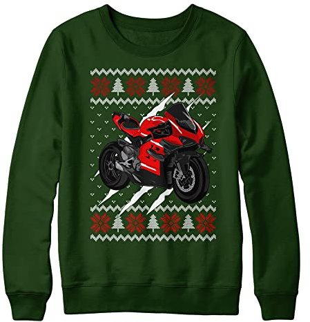 Purple Print House Christmas Race Bike Sweatshirt Kids Funny Motor Bike Xmas Festive Fair Isle Racing Bike Sweater Gift For Boys