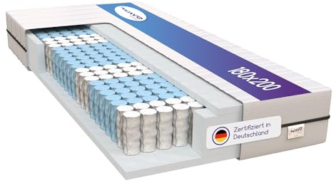 M LINE | Wave Smart Matratze H4 | 7 Zonen Orthopädische Kaltschaummatratze 180x200 - Schaumstoffmatratze und Taschenfedern - 10 Jahre Garantie