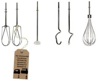 Dough Hook, Whisk, Turbo Stirrer and Frother for KitchenAid Hand Mixer 5KHM732, 5KHM9212, 5KHM6118, 5HM5110 Accessories Hand Mixer