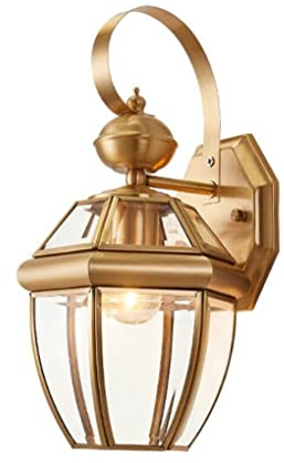 SXYSXYSXY Amerikanischen Außenleuchte Messing Vintage Industrielle Außen-Wandleuchte Glas Wasserdicht Wandlampe Wand-Außenleuchte E27 für Gartenpavillon Flur Veranden Eingänge