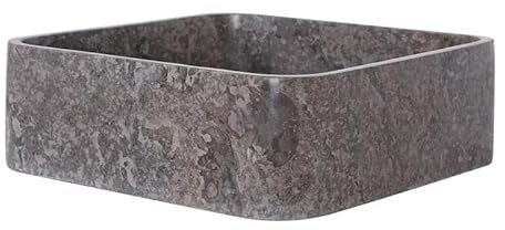 Vasque carrée grise 40cm finition polie - lavabo à poser salle de bain marbre