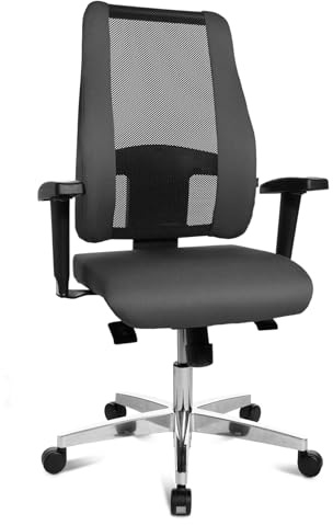 TOPSTAR Sitness Lady 300 ergonomischer Schreibtischstuhl, Bürostuhl mit bewegter Sitzfläche für Frauen dunkelgrau