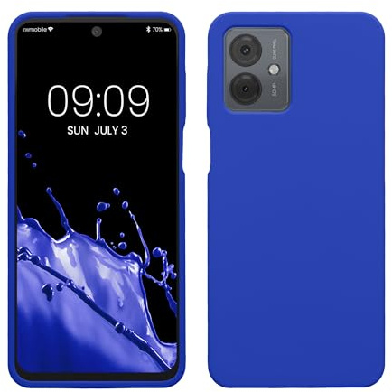 kwmobile Carcasa Compatible con Motorola Moto G14 Funda - Case TPU y Silicona antigolpes - Apto Carga inalámbrica - Azul báltico