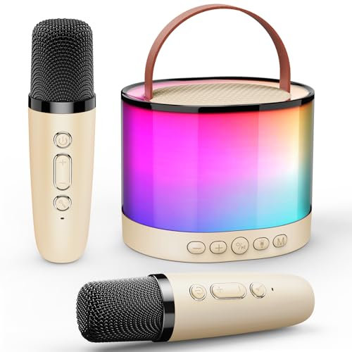 Gralal Karaoke Machine 2 Microphones,Toys for 3-12 Year Old Girls Birthday Present Gifts for 3-12 Year Old Girls Toy Age 3-12 Microphones for Kids Wireless Bluetooth Speaker Karaoke Microphones