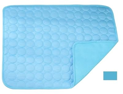 XPJYUA Kühlmatte Hund Hundematte, kühlende Sommer-Haustiermatten for mittelgroße und große Hunde, Sofa, atmungsaktives Hundebett, Katzendecke, waschbar, Coole Hunde-Eismatte(Color:DarkBlue,Size:L)