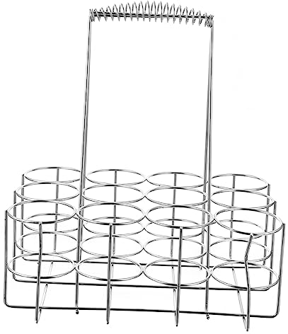 Amosfun Metal Beer Bottle Carrier Rack 12-bottle Small Size Handle Portable Bottle Organizer for Bbq and Outdoor Use