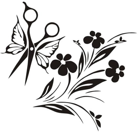 ORFOFE Adesivo Da Parete Decorativo Forbici Per Barbiere, Carta Da Parati Adesiva Murale Per Saloni Di Bellezza, Facile Da Applicare e Rimuovere, Adatto a Superfici Lisce e Vetri