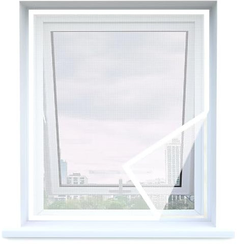 finestre della zanzariera,220x225cm BiancoTenda antimosche per finestra,zanzariera,senza foratura,installazione adesiva,per finestre da tetto