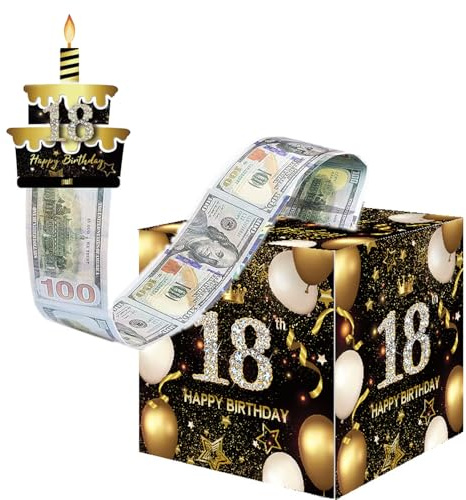 GROVBLE Geldgeschenk 18. Geburtstag – DIY Überraschungsbox Geldbox | Geldgeschenk Verpackung Geburtstag | Kreative Geldbox für Frauen & Männer |Überraschungsbox mit Umschlägen|DIY Geschenkidee