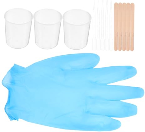 TOKIDNY 146 Piezas 1 Gotero De Epoxi De Cristal Para Hacer Joyas 50 Varillas Mezcladoras 10 Guantes De Seguridad 3 Vasos De 100 Ml Para Proyectos
