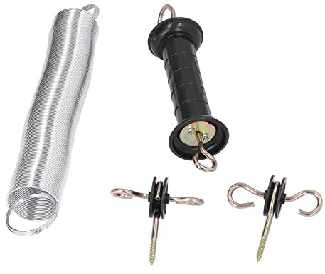 Zisemeil Electric Fence Gate Set PP Iron 5 Meters Animal Spring Door Accessories with Handle Insulated Nail for Livestock Elastic Spring Gate Handle Set