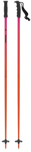 Atomic REDSTER Skistöcke I Rot I Ski-Stöcke mit ergonomischem Griff & 60 mm Pistenteller I Robuste Ski-Poles aus hochwertigem Aluminium I Skistock mit Verstellbarer Schlaufe