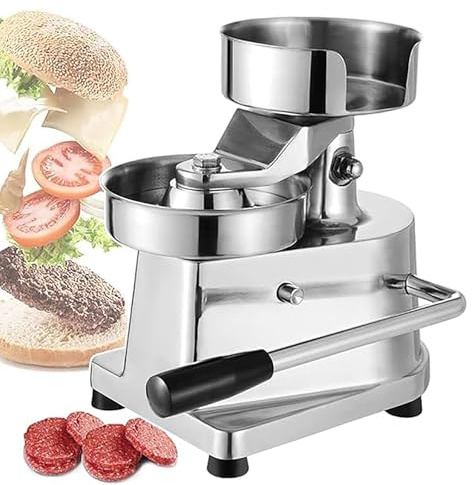 Generico Pressa for Hamburger Commerciale, pressa for Hamburger in Acciaio Inox, pressa for Hamburger, pressa for Hamburger, Macchina for formare Hamburger con 500 Fogli di Carta for Hamburger(13cm)