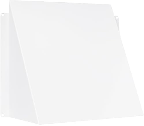 Vent Systems 200 x 200 mm / 8 x 8 Inch Vent Cover - Galvanized Steel Air Vent Deflector/Dryer Vent Cover - White Rectangular Vent Hood for External Ventilation - Outdoor Metal Cap/Metal Grid