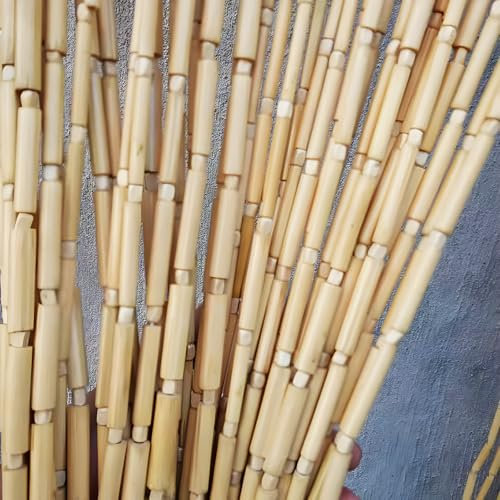 FWTXZTER Cortina de Perlas de Madera, 50 Tiras de Cortina Puerta Bambú Colgante, Cortinas Divisoras de Decoración Retro para Puerta Ventana Dormitorio Salón Pasillos