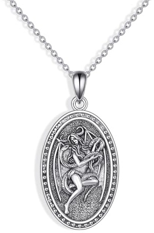 YAFEINI Lilith Halskette 925 Sterling Silber Lilith Anhänger Halskette Schmuck Geschenke für Frauen