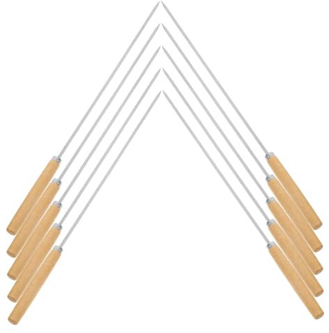 ULTECHNOVO 50pièces Brochettes Acier Avec Poignée à Barbecue Longues Et Plates Pour Et Légumes Accessoires De Grillade Réutilisables