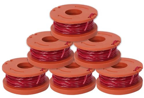 6pcs Strimmer Spool Line, Lawn Mower Strimmer Spool, Grass Trimmer Spools, Replacement Trimmer Spools, Lawn Mower Line Worx Replacement for Worx WG105 WG106 WA0010/WA6531Grass Cutter Trimmer Wire