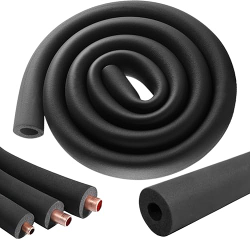 Isolamento in schiuma autoadesiva per tubi di riscaldamento, 1,8 m, spessore 9 mm (nero, Ø 32 mm)