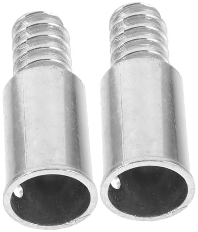 BATHVEVE Metal Threaded Broom Handle Adapter Tips 2PCS Replacement Extension Pole Connectors for Mop and Brush Compatible Standard Threaded Rods Easy to Install
