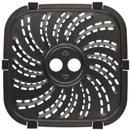 Placa de parrilla de acero al carbono antiadherente de 8 cuartos para PowerXL con mango práctico y pestañas de goma para un uso fácil (22 x 22 cm)