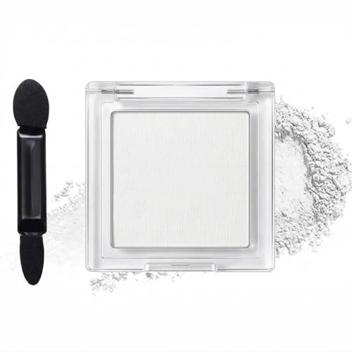 Matte White Single Eyeshadow Compact with Velvety Smooth Buildable Powder - Long-Lasting Pressed Eyeshadow For Subtle or Dramatic Eye Makeup Looks, Highlighter & Inner Corner Touch-Ups, Portable