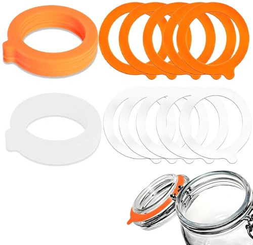 20 Pcs Silicone Jars Gaskets,Rubber Seals for Jars, Jar Seals Replacement, Rubber Jar Sealset with Flexible Design, Suitable for Glass Cans Bottles Storage Daily Use Keep Food Freshness